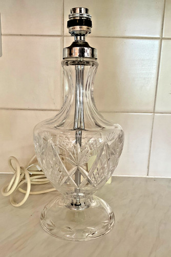 Vintage cut glass table lamp