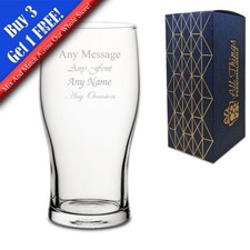 Personalised Engraved Tulip Pint Glass Wedding Birthday Usher Christmas Gift