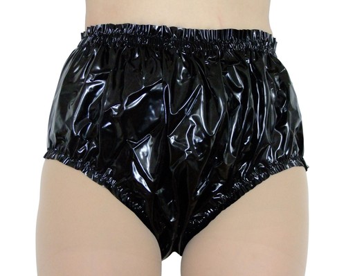 Black pvc panties knickers - panties,