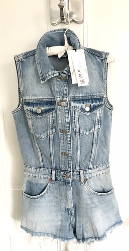 Zara denim sleeveless collared - zara,