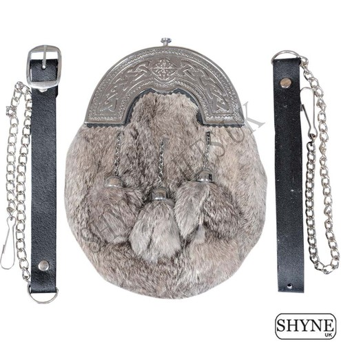 Grey rabbit fur - grey, dress