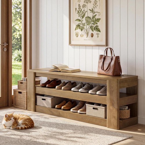 Wooden entryway bench - 55'',