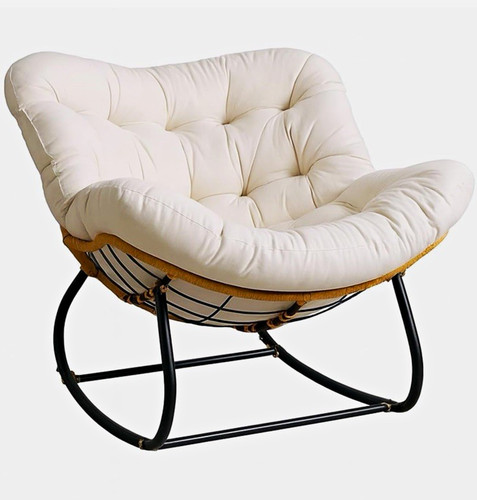 White padded rocking chair - rocking,