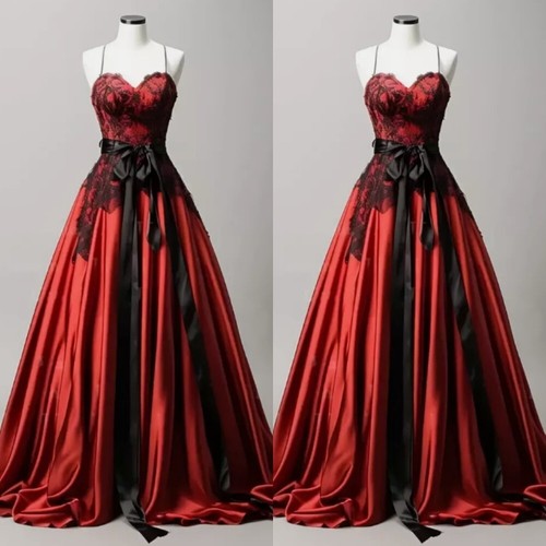 Red gothic wedding dresses - gothic,