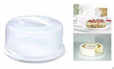 Plastic Cake Box Round Cake Storage Carrier Container Clear Lockable Lid Cover
