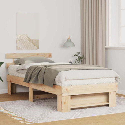 Bed frame solid pine wood - bed,