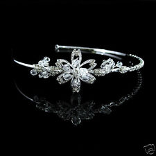 Lovely Flower Bridal Prom Crystal Beads SIDE Tiara Crown Headband Adult 