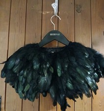  BIBA Black Real Feather Cape
