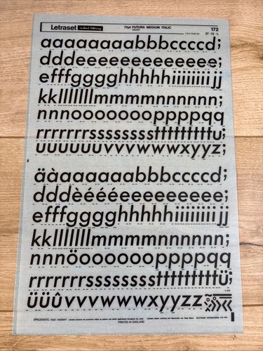 Letraset rub transfer - letraset,