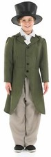 Kids Victorian Gentleman Costume M-XL Georgian Regency Boy Fancy Dress Book Day