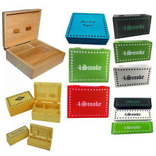 Smoking Wooden Rolling Box Cigarette Tray Roll Smokers Tobacco Stash Snuff S,M,L