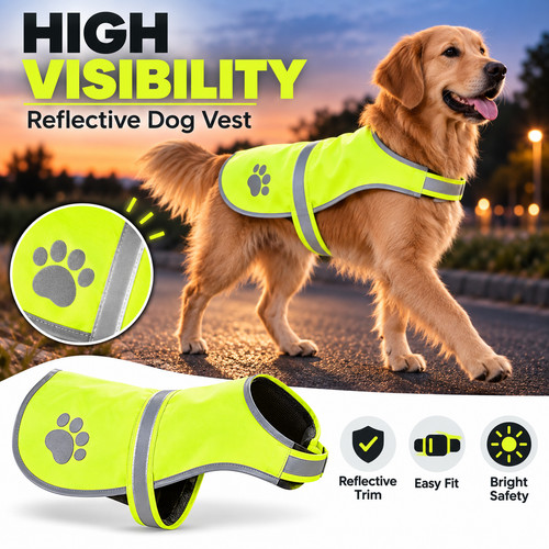 Reflective dog safety vest - dog,