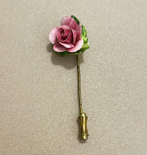 Pink rose hatpin - hatpin, stick