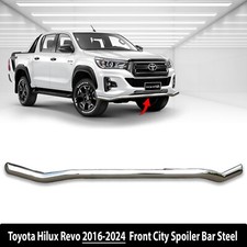 FOR TOYOTA HILUX Mk8 2016 ONWARD 70MM FRONT CITY SPOILER BAR IN STAINLESS STEEL