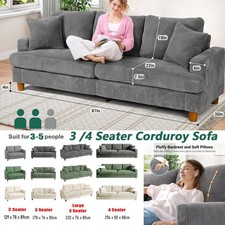 2/3/4 Seater Corduroy Sofa
