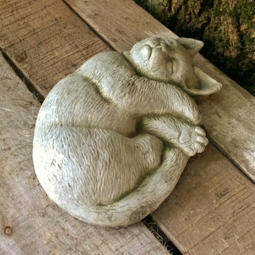 Relaxing cat statue - cat,