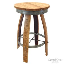 Wine Barrel SWIVEL Top Stool  24" 26" 30" Sit Height Rustic Furniture Bar Bistro