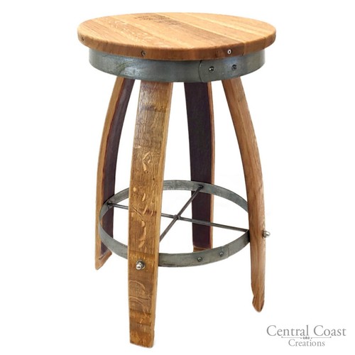 Wine barrel swivel - top, stool