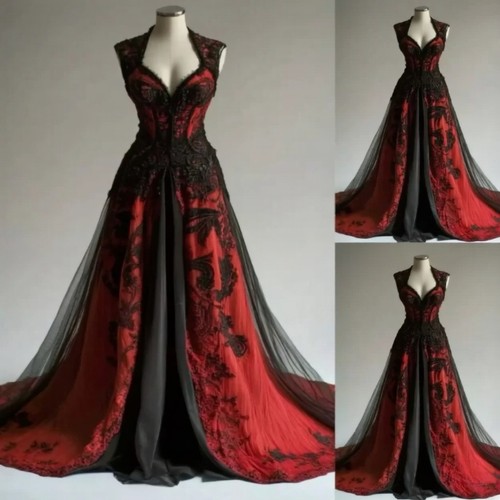 Black red gothic wedding - gothic,