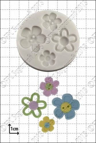 Silicone mould flower - mould, buttons
