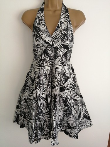 Black white dress halter - h&m,
