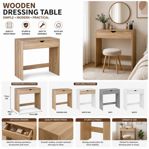 Wooden dressing table with - table,