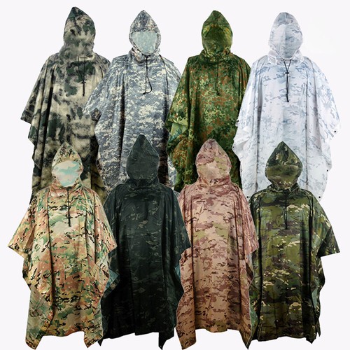 Hooded waterproof poncho - hooded,
