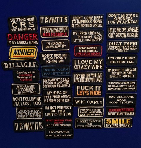 Morale patch text novelty - text,