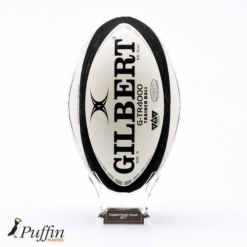 Acrylic rugby ball display - acrylic,