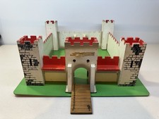 Vintage Wooden Toy Castle Fort
