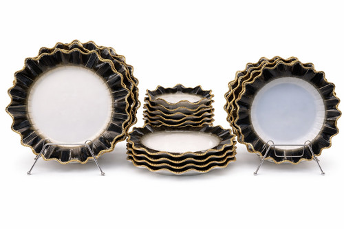 Black gold dinnerware set - gold,
