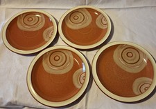 Vintage Denby Fire Chilli Medium plates in swirl design x 4