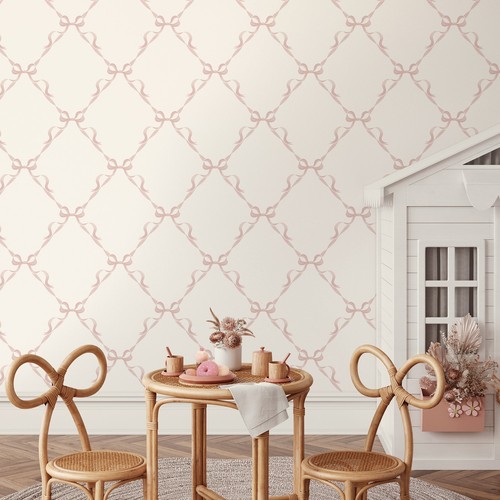Cream pink bow - pink,