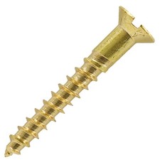 BRASS WOOD SCREWS COUNTERSUNK SLOTTED DIN97 SOLID SLOT No2 No4 No6 No8 No10 No12
