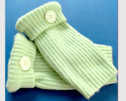 Fingerless gloves green - gloves, 100%