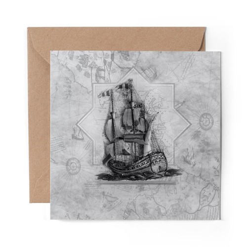 Blank greeting card - x, bw