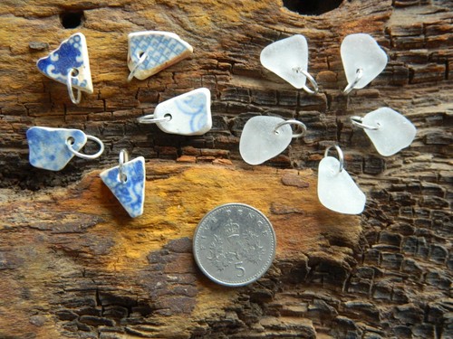 Drilled sea pottery and - drilled,