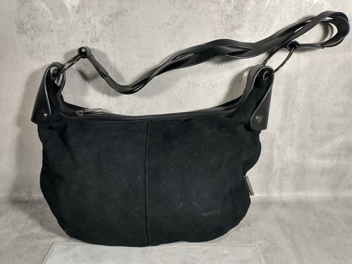 Black leather crossbody - black,