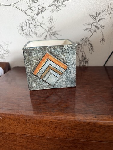 Troika pottery cube vase - pottery,