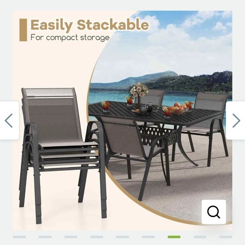 Black steel garden chairs - steel,