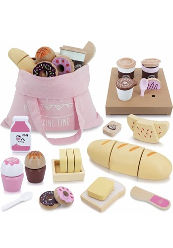 Wooden bakery playset food - wooden,