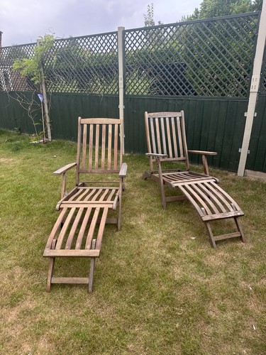 Teak steamer sun lounger - sun,