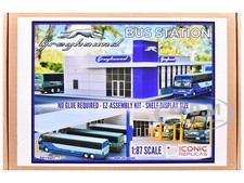 GREYHOUND BUS STATION DIORAMA EZ ASSEMBLY KIT 1/87 BY ICONIC REPLICAS 87-0599