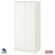 IKEA KLEPPSTAD Wardrobe 2 Door White Bedroom Storage Cupboard Modern 79x176 cm