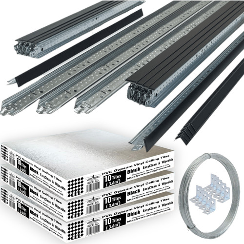 10m2 black suspended - suspended, ceiling