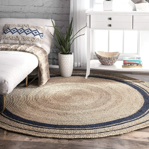 Jute rug round 100 natural - jute,
