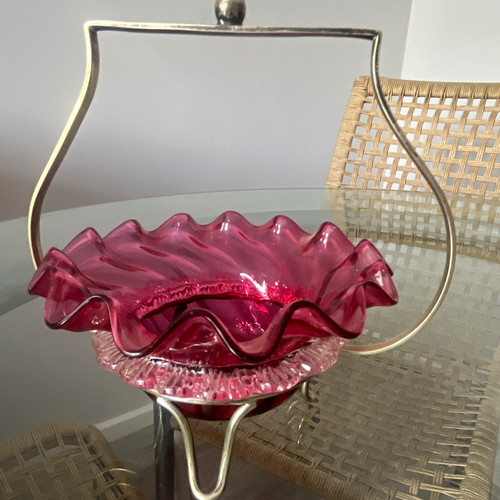 Antique cranberry glass - , on