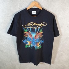 Vintage Don Ed Hardy Sport Skull Bones Heart T Shirt Men’s Small Black Tiger Y2K