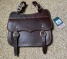 Australian Leather Saddle Pocket - Dark Oil or Black - 11" x 9" x 4"