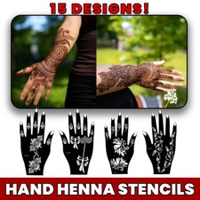  Hand Mehndi Henna Stencils